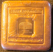 Geiger Edelmetalle 1000g .9999 Fine Copper Schloss Guldengossa Bar picture