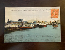 Postcard Cherbourg showing Nomadic & Traffic (White Star Line Tenders) picture