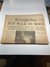 New York Times Monday July 21, 1969 MEN WALK ON MOON - Full Late City Edition picture