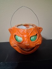 VTG Halloween Paper Mache Pumpkin picture