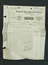 1932 antique KENTUCKY WAGON MANFUACTURING CO louisville ky BILLHEAD old hickory picture