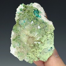 Conichalcite, Dioptase, Calcite, Tsumeb Mine, Oshikoto Region, Namibia picture