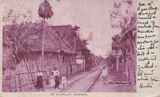 Manila Philippines Suburbs c1903 Nipa Huts Village Street Vtg Postcard I57 picture