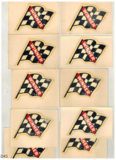 Winner Circle Checkered Flag  VTG 60's Water Slide Decals 10pc   3.75