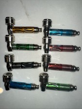 4ct 3” Metal Tobacco Smoking Hand Pipes with Caps  USA picture