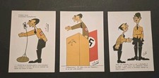 Lot (3) Vintage 1944-45 WWII Hitler Propaganda Dutch Ton Smits Postcards German picture