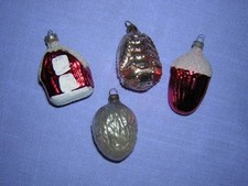 4 Antique Figural Glass Christmas Ornaments Walnut House picture