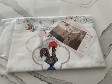 New Vintage Portuguese Good Luck Rooster Tablecloth CrossStitch Inspired,Printed picture