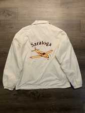 Vintage Piper Saratoga PA-32R Aircraft Flight Jacket Men Size S Nylon 70s 80s picture