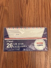 Vintage Mead Air Mail Envelopes 26 per Box 3-5/8” x 6-1/2” /9. 1 x 16.5  picture
