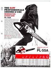 Original 1970s Remington Chainsaws Sales Info Sheet  (PL-55A / PL-7A Models) picture