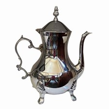 Vintage Silver Color 12 Cup teapot Made in India ,Moroccan Style 9.5