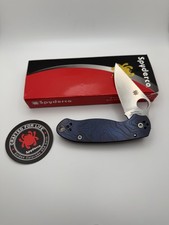 Spyderco Paramilitary 3 Folding Knife, Rare Titanium Custom Engraved Scales picture