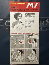 Air India Boeing 747 Safety Card RARE picture