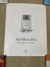 Vintage 2001 Apple Computer Original iPod Poster, 28”x22”, Think Different picture
