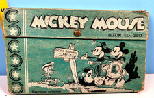 1930s Walt Disney Mickey Mouse Minnie & Donald Duck Pencil Case w/Contents RARE picture