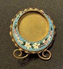 Antique Italian Micro-Mosaic Round Miniature ROMA Grand Tour Picture Frame picture