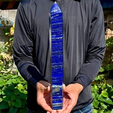 3.22LB Natural lapis lazuli crystal obelisk quartz crystal energy column picture
