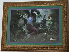 *RARE* SIGNED & FRAMED LITHO Gabrielle Dell Otto Batman Vs. Villians 24×32 COA + picture