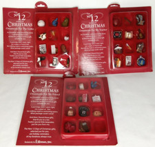 Vintage 1990s Roman Inc Miniature Christmas Ornament With Original Box Set Of 33 picture