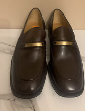 Bally Mens Orvieto Chocolate Leather Loafers Shoes US 8.5 New $295 picture