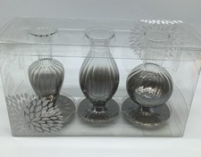 Debi Lilly Petite Pewter Glass Vase Set Of Three NIB picture