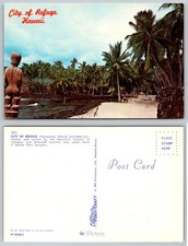1967 City of Refuge Hawaii Vintage Postcard Pu'uhonua o Hōnaunau Palm Beach picture