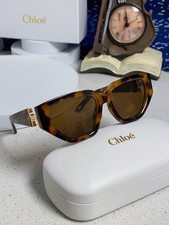Chloe Unisex Cat Eye Sunglasses Tortoise Frame Brown Lens picture