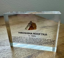 WW2  Hiroshima  Roof Tile Atomic Bomb  Little Boy Relic Acrylic Lucite picture
