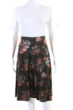 Dries Van Noten Womens Side Zip Pleated Floral A Line Skirt Multi Size 44 picture