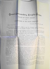 1888 NJ Knights Templar Grand Commandery 2-Page Letter St Louis Ritual Rebellion picture