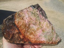 PINK EPIDOTE IN GREEN DIOPSIDE ROUGH ~ 9 lbs 11 ozs picture