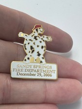 2006 Sandy Springs Fire Department Dalmatian Mascot Lapel Pin Gold White picture