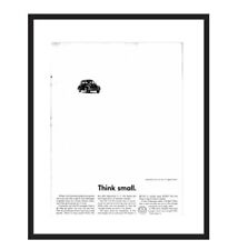 LIFE MAGAZINE - FRAMED ORIGINAL AD - 1960 VW BUG - Think Small picture
