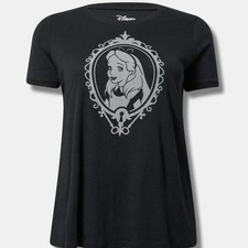 Torrid Disney Alice in Wonderland Graphic Black Short Sleeve T-Shirt Size 1 picture