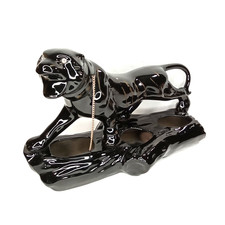 Vintage 1950s Lane & Co Ceramic Stalking Black Panther Jaguar Planter picture