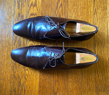Giorgio Armani Men's Brown Leather Lace-Up Derby Pointed Toe Dress Shoes 9.5 picture