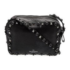 Valentino Garavani Rolling Rockstud Black Leather Crossbody Camera Bag picture