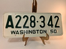 Original 1950-1953 Washington State License Plate King County Evergreen State  picture