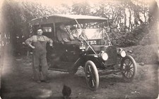 RPPC Ford Model T w/ License Plate Theresa Brick Estate Find Photo Postcard G40 picture