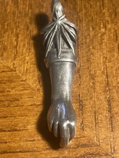 Vintage 1970's Moveable Hand Shaped Spring-Loaded Roach Clip Key Chain Pendant picture