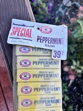 Vintage 1960s Beech-Nut Peppermint Gum Unopened 10 Pack Cellopack Strip 39c NOS picture