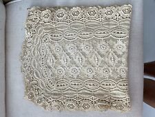 Vintage Hand Embroidered Needle Lace Table Dresser Runner Long 13 X 58 Floral picture