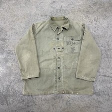 Vintage WWII 40s USMC P-44 HBT Feild Jacket Large 23” X 27” picture