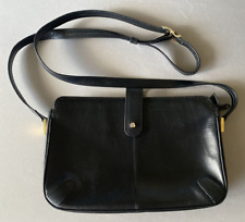 Bally Vintage 100% Leather Black Adjustable Shoulder Strap Crossbody Handbag picture