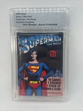 1978 Topps Superman The Movie Series 1 Wax Pack Authentic Unopened Encapsulated picture