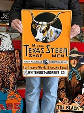 Antique Vintage Style Metal Sign Texas Steer Made in USA picture