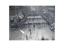 1920s Antique Glass Plate Negative Charlestown Military Parade City Square OOAK picture