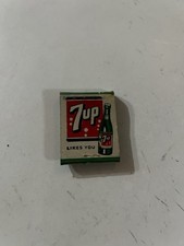 Vintage 7UP Soda Pop Advertising Matchbook Cover 1940s 1950s Bottle Graphics picture