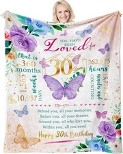 30th Birthday Gifts for Her, 30 Year Old Birthday Gifts for Women Blanket 60
